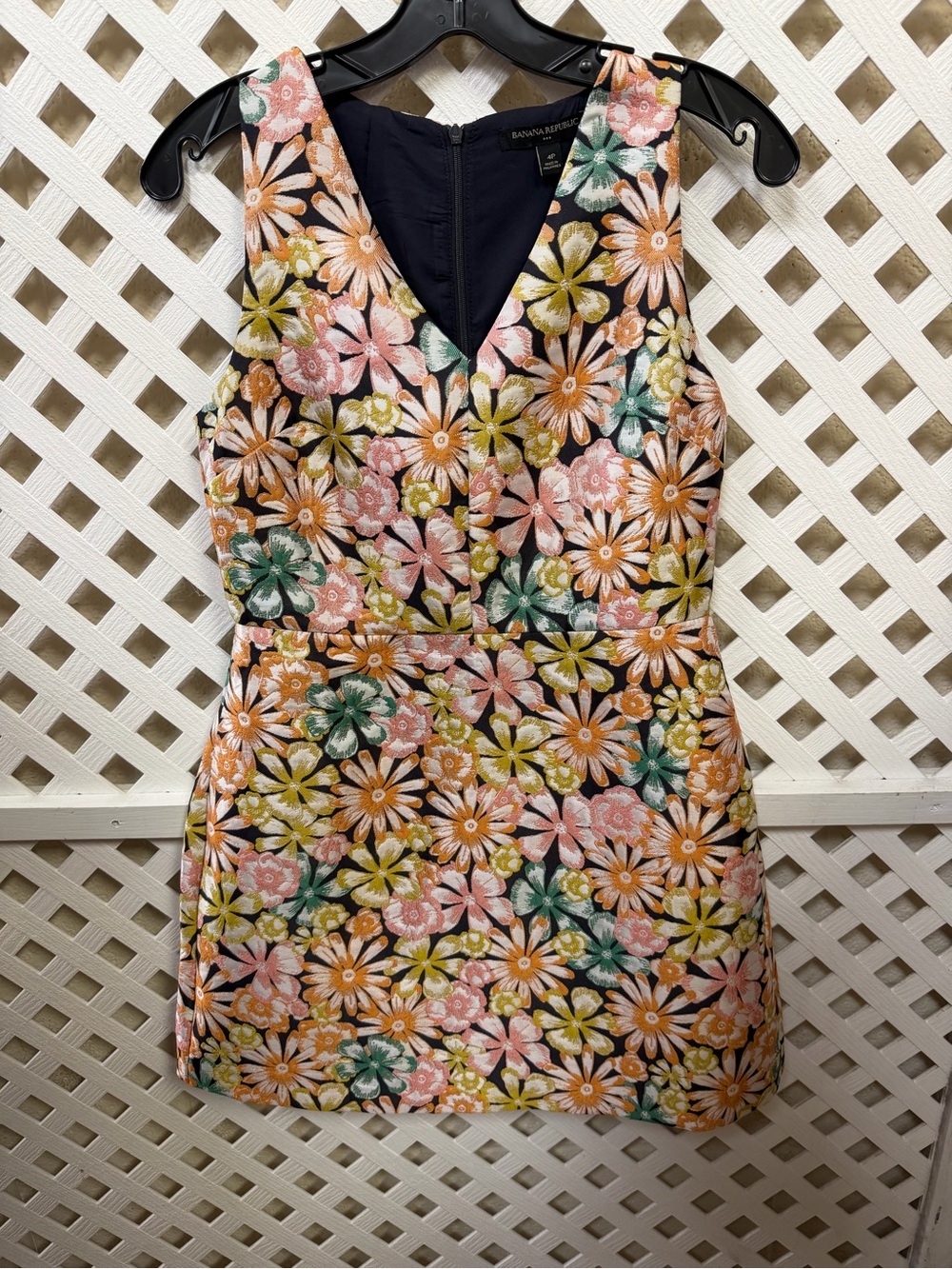 Banana Republic Multi-Color Floral Mini Dress in Pink, Orange and Yellow